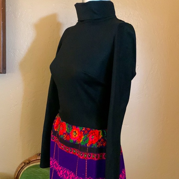 Vintage Boho 1960’s Neon Maxi Dress By Saba California .  Sz S - Picture 3 of 5